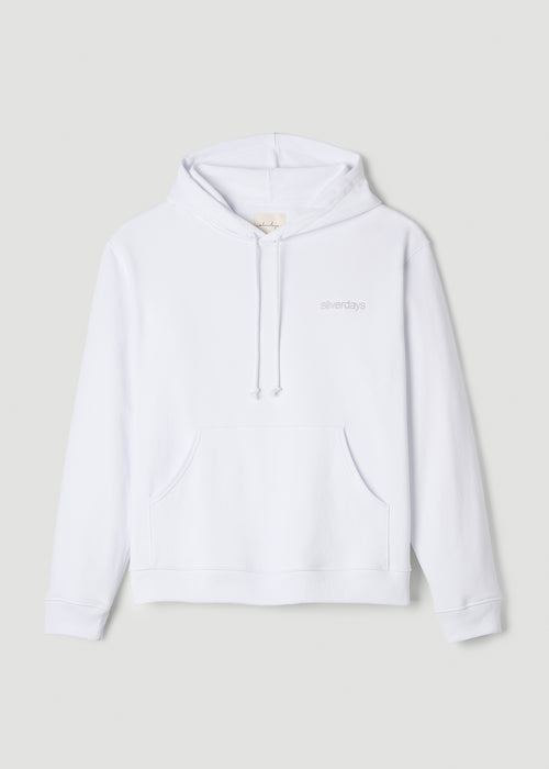 Unisex oversized white French terry hoodie